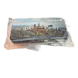 United Airlines Special Edition Amenity Kit Metal Tin CLE Cleveland New Sealed
